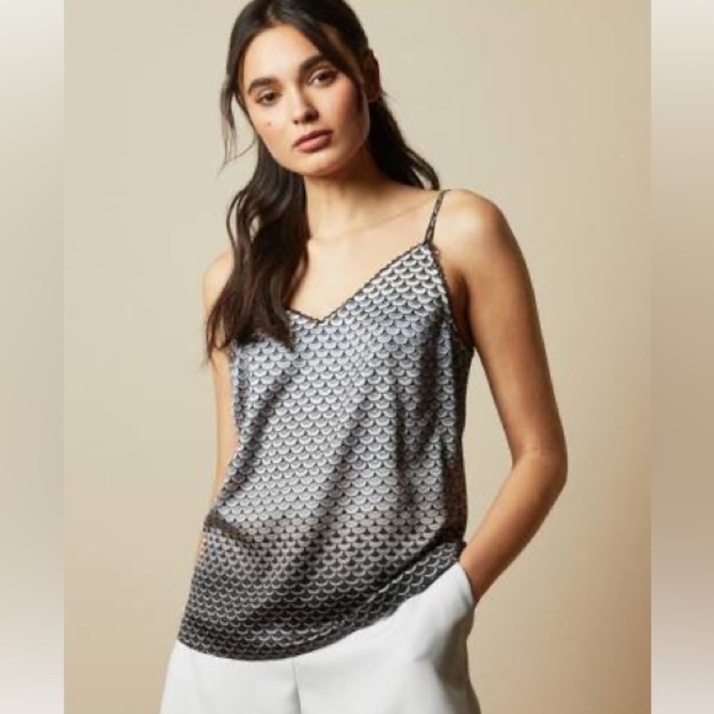 TED BAKER LONDON Carina Masquerade Crochet Loop Trim Cami Tank Top Size‎ 4